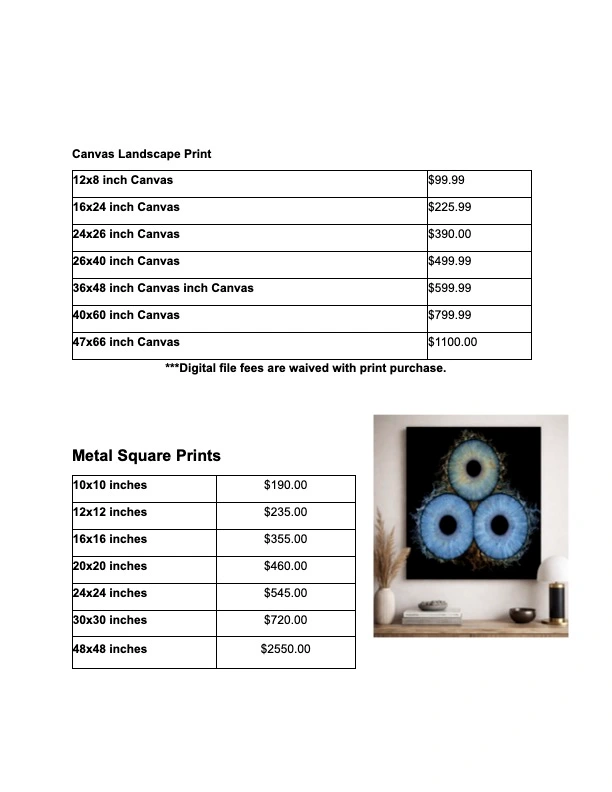 Iris Photo Gallery Pricing - 4