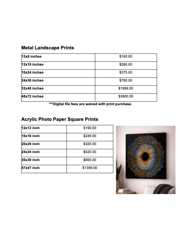Iris Photo Gallery Pricing - 5